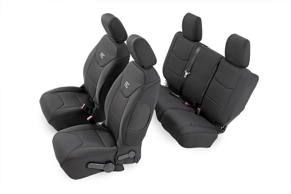 Rough Country Seat Covers Front and Rear 4-Door Jeep Wrangler Unlimited 4WD (13-18)