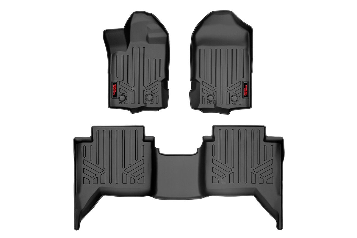 Rough Country Heavy Duty Floor Mats, Front &amp; Rear - Ford Ranger (2019-2023)