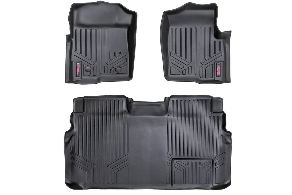 Rough Country Floor Mats FR RR 2 Ret Hook Ford F-150 2WD 4WD (2011-2014)