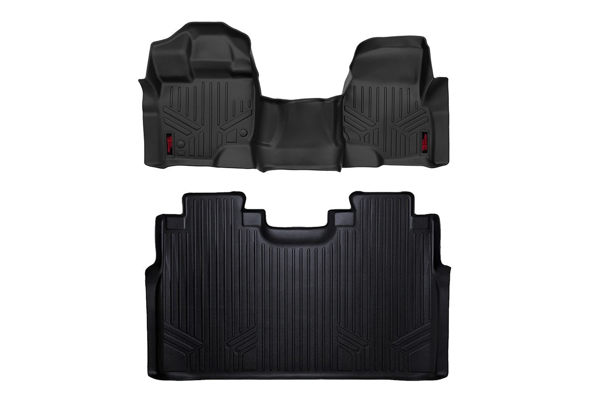 Rough Country Floor Mats FR RR Over Hump Ford F-150 (15-26) F-150 Lightning (22-26) Raptor (17-26)