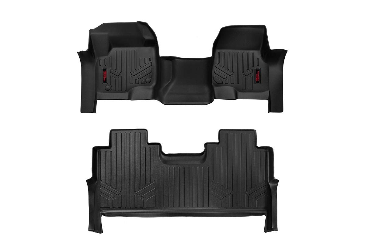 Rough Country Floor Mats FR RR FR Bench Ford F-250 F-350 Super Duty 2WD 4WD (17-26)