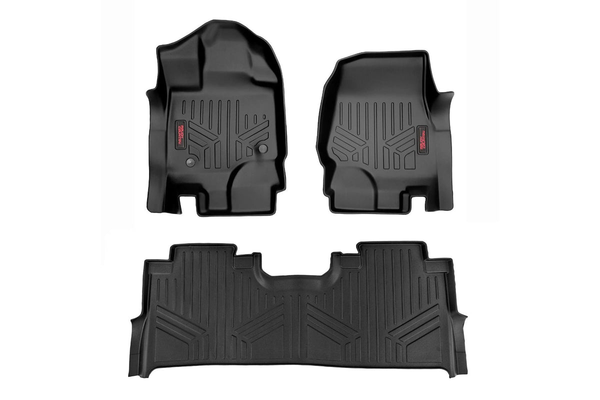 Rough Country Floor Mats FR RR FR Buckets Ford F-150 (15-26) F-150 Lightning (22-26) Raptor (17-26)