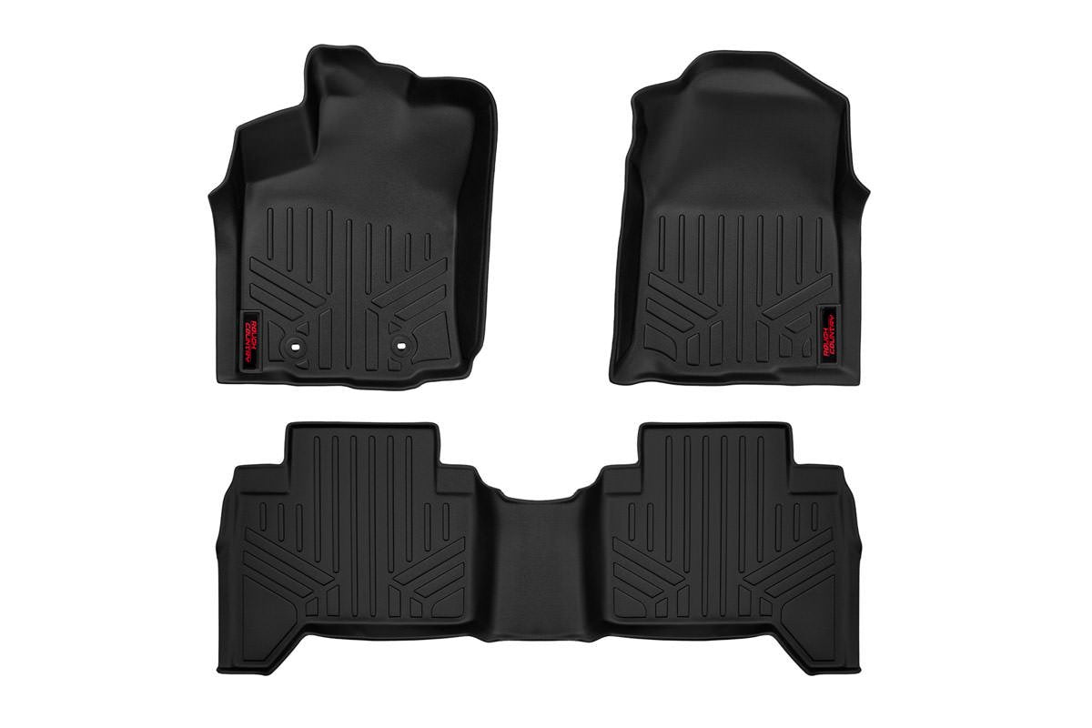Rough Country Heavy Duty Floor Mats [Front/Rear] - (16-20 Toyota Tacoma Double Cab)