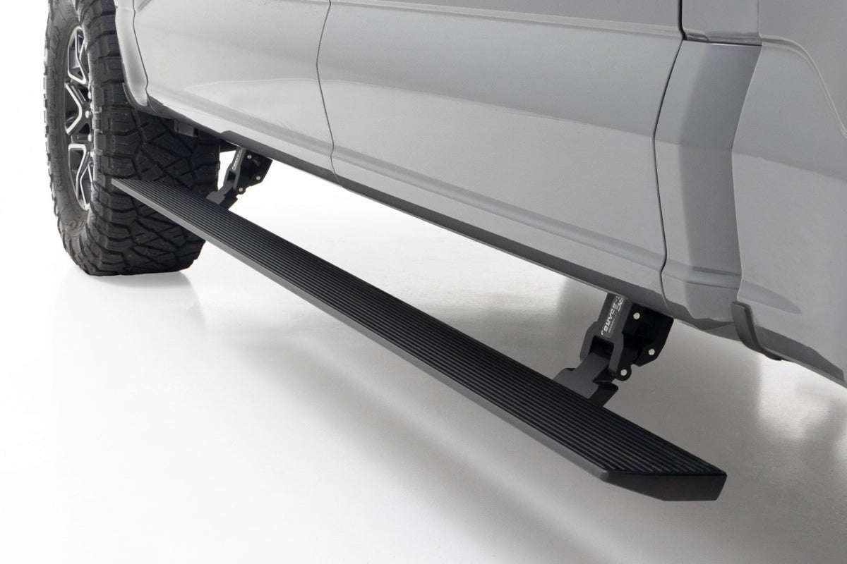 Rough Country Power Running Boards Dual Electric Motor Crew Cab Ford F-150 Lightning F-250 F-350 Raptor (15-26)