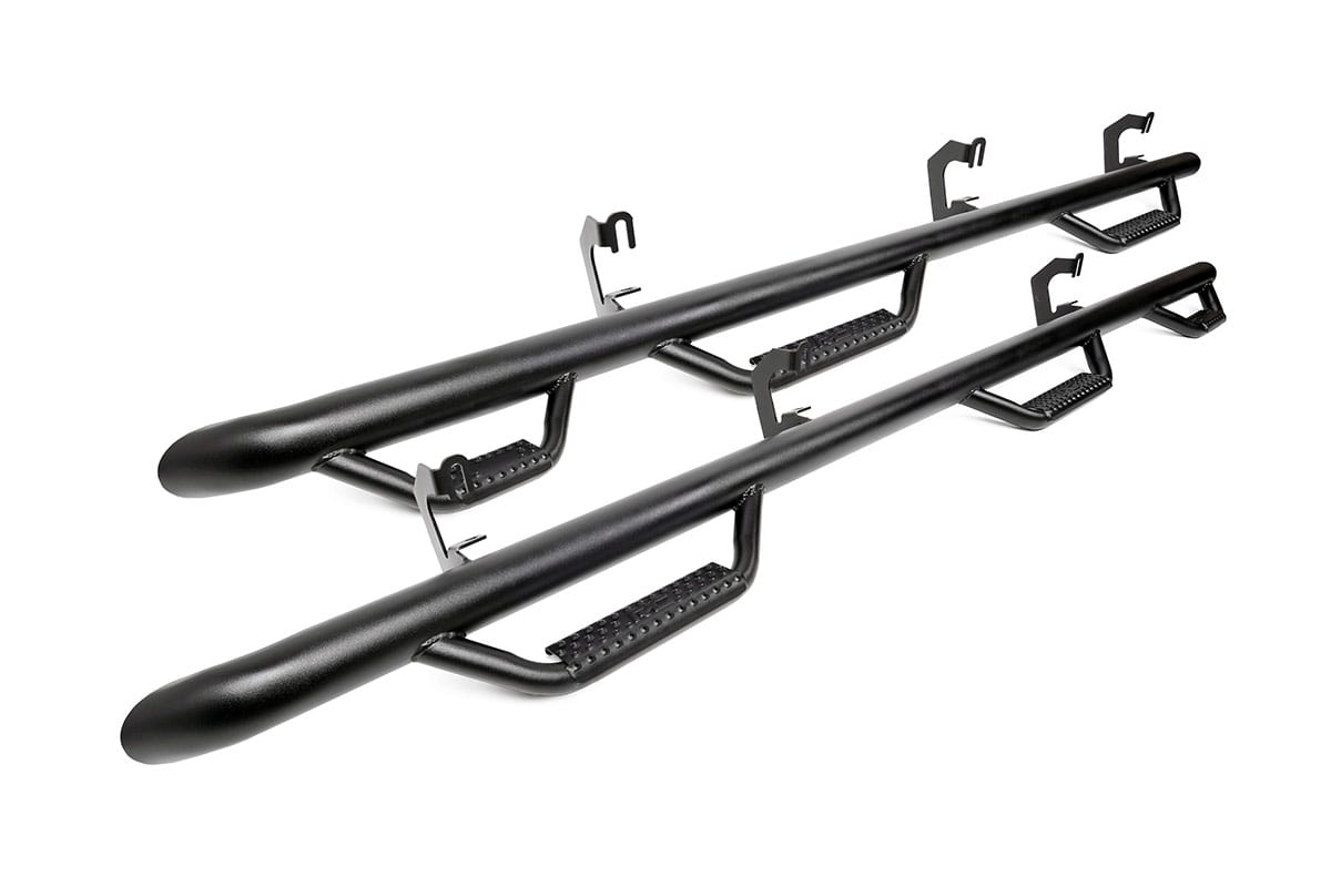 Rough Country Toyota Wheel to Wheel Nerf Steps w Bed Access 07-20 Tundra Double Cab 6 Foot 5 Inch Bed Rough Country Black 2WD 4WD TexturedRCT0792QC-6