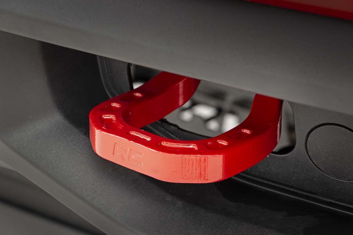 Rough Country Tow Hooks Forged Red Chevy Silverado 1500 2WD 4WD (2019-2022)