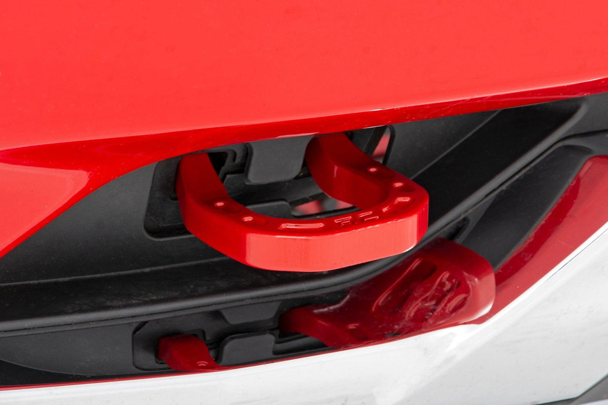 Rough Country Tow Hooks Forged Red Chevy Silverado 1500 2WD 4WD (2014-2018 Classic)
