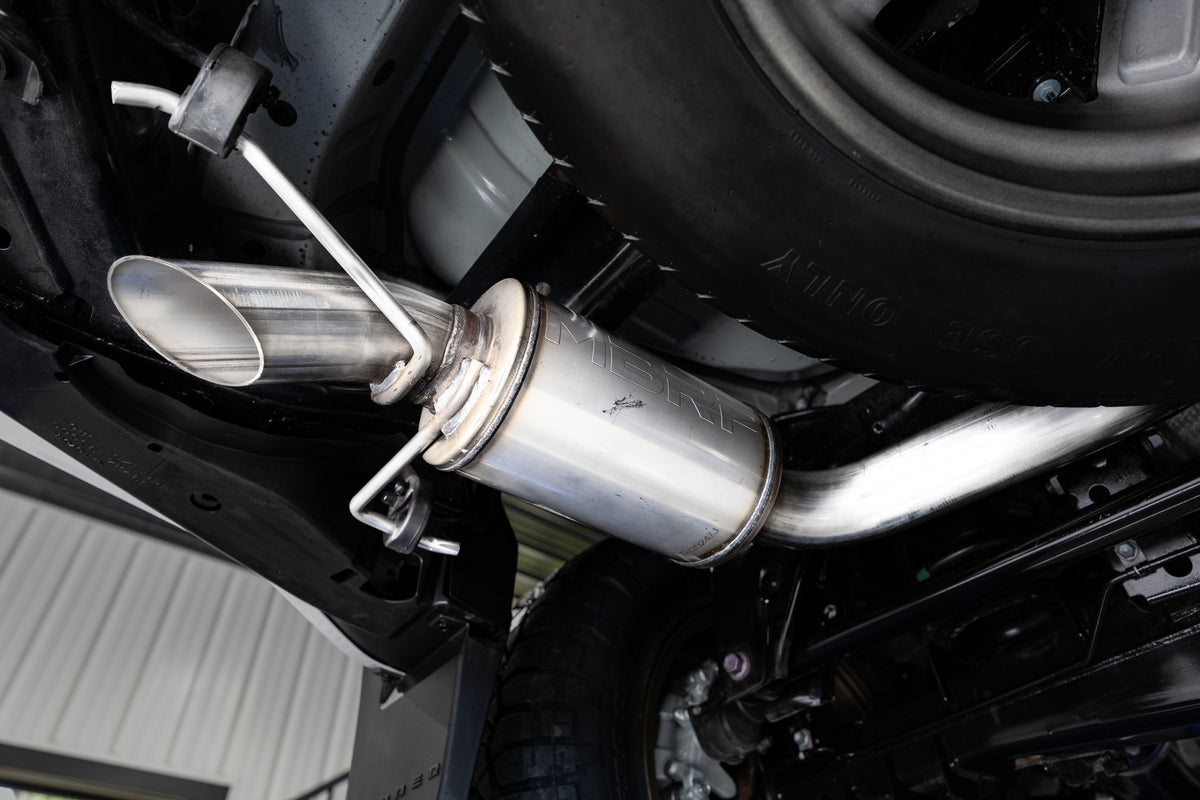 MBRP 2024 2026 Toyota Land Cruiser 2.4L T304 Stainless Steel Overland 3 Cat-Back Single Rear High-Clearance Turn Down