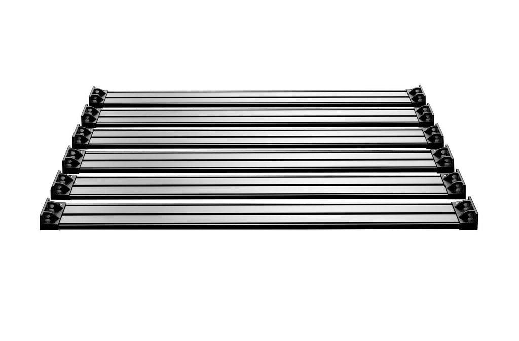 Teraflex JK 4dr: Nebo Roof Rack Cargo Slat Kit – Silver (6-Piece)