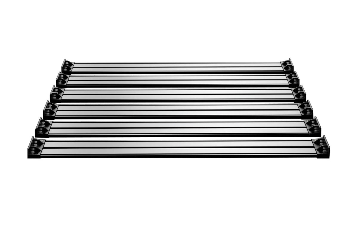 Teraflex JK 4dr: Nebo Roof Rack Cargo Slat Kit – Silver (6-Piece)