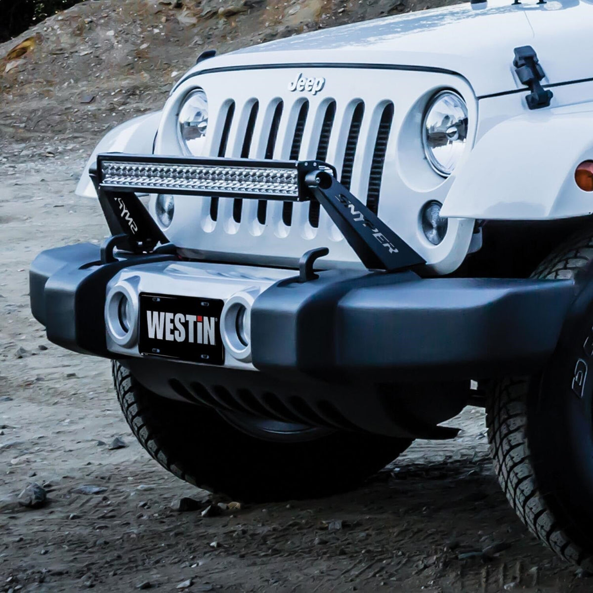 Westin Bumper Mount 30 IN LED Bar Textured Black Wrangler JK 2007-2018