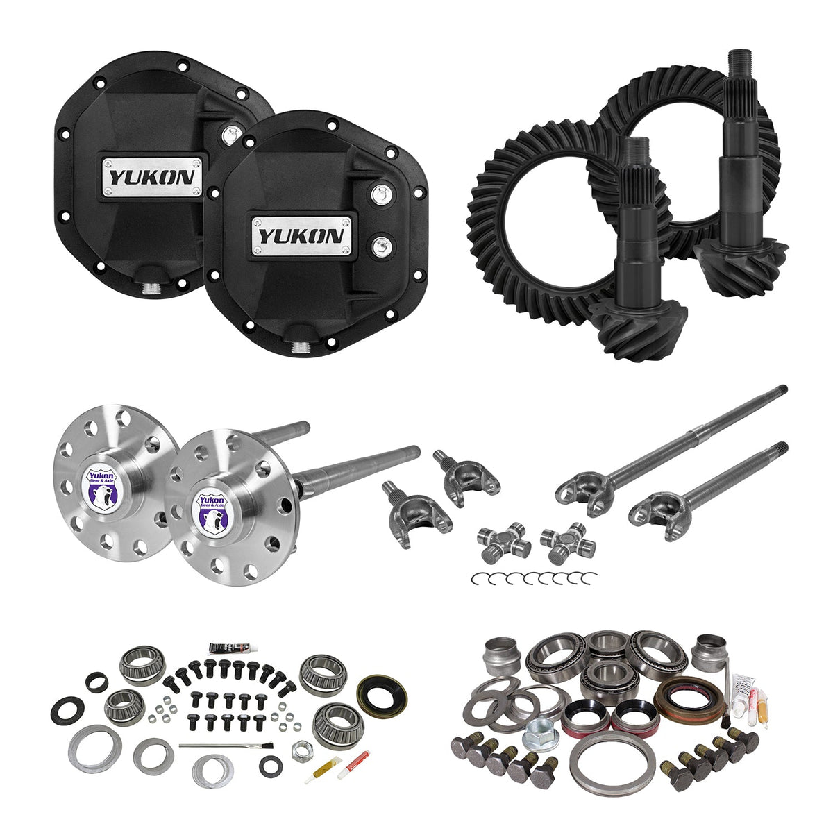 Yukon Stage 4 Jeep JK Re-Gear Kit w Covers Fr Rr Axles Dana 44 4.88 Ratio