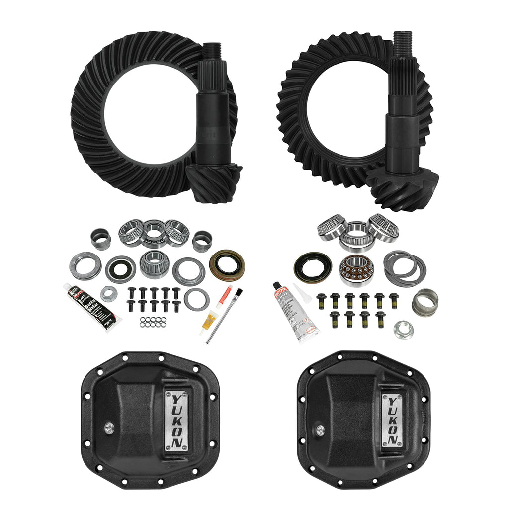 Yukon Stage 2 Jeep JL Re-Gear Kit w Covers Dana 30 44 4.56 Ratio 24 28 Spline