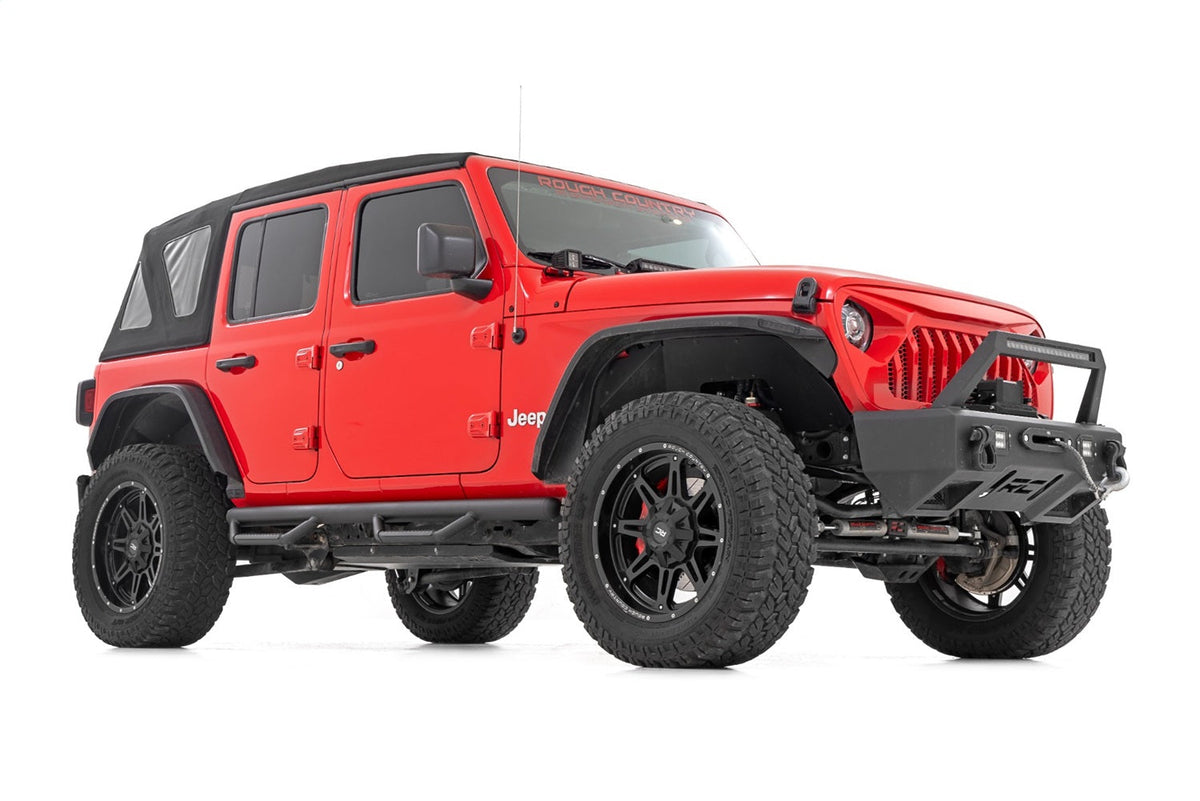 Rough Country Nerf Steps Wheel to Wheel 4 Door Jeep Wrangler Unlimited 4WD (18-26)