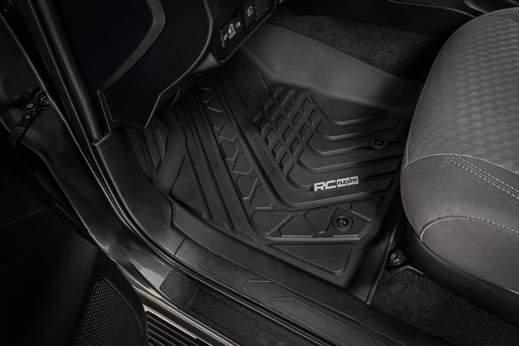 Rough Country Flex-Fit Floor Mats Front and Rear Toyota Tacoma 2WD 4WD (2016-2023)