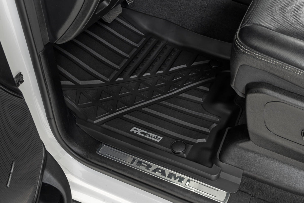 Rough Country Flex-Fit Floor Mats FR RR Crew Ram 1500 (19-24) 1500 TRX (21-24)