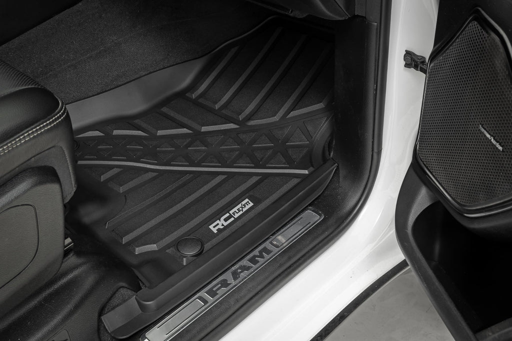Rough Country Flex-Fit Floor Mats FR RR Crew Ram 1500 (19-24) 1500 TRX (21-24)