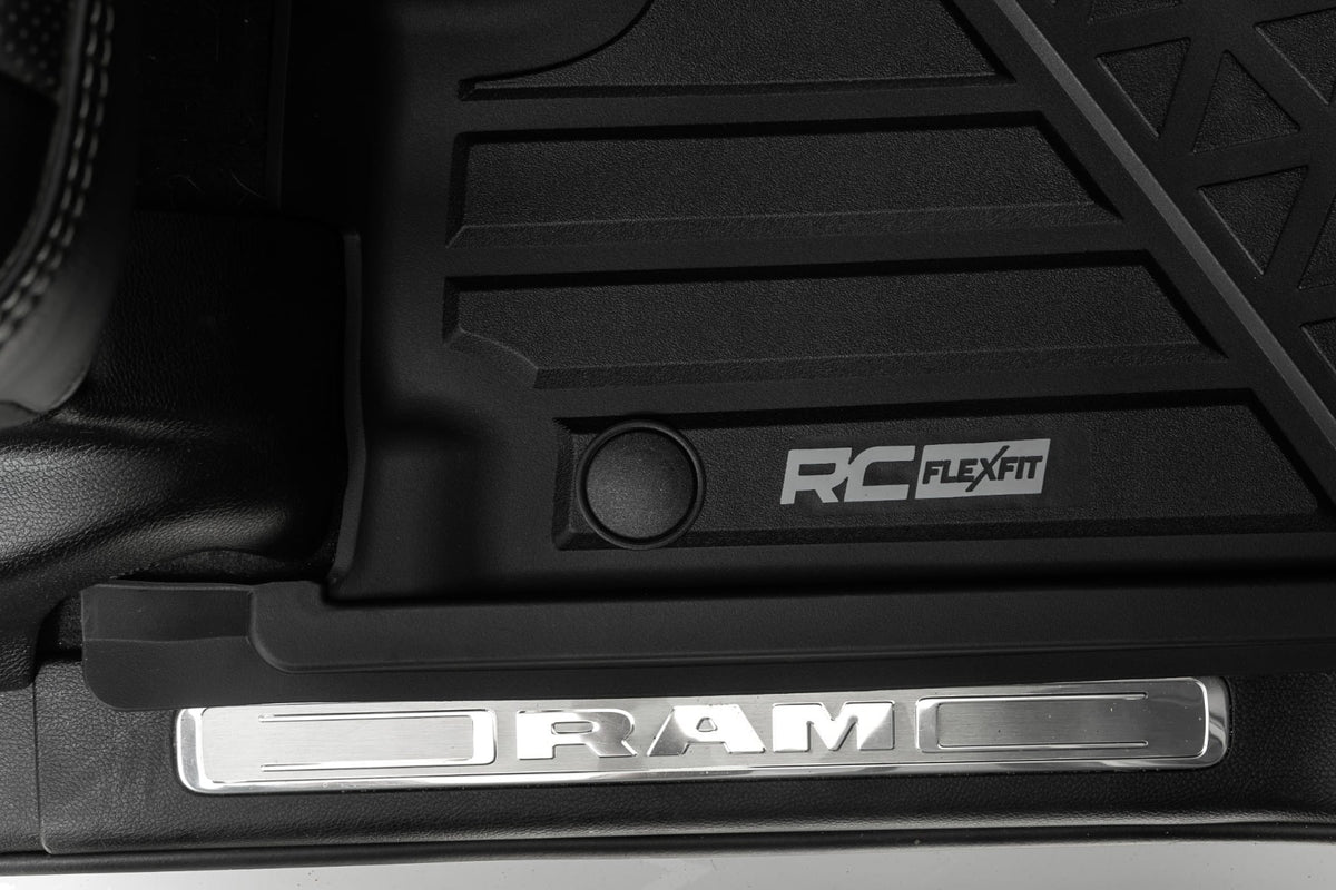 Rough Country Flex-Fit Floor Mats FR RR Crew Ram 1500 (19-24) 1500 TRX (21-24)