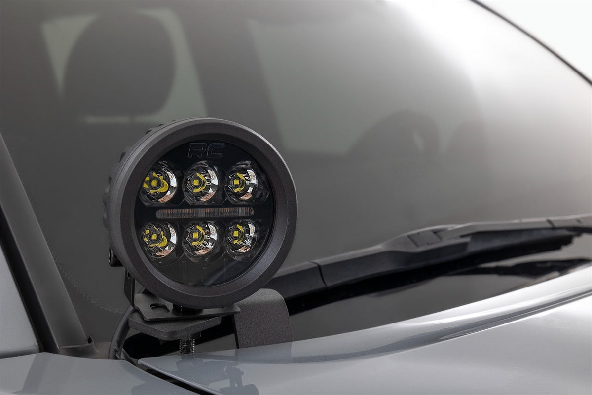 Rough Country LED Light Kit Ditch Mount 3 OSRAM Wide Toyota Tacoma 2WD 4WD (16-23)