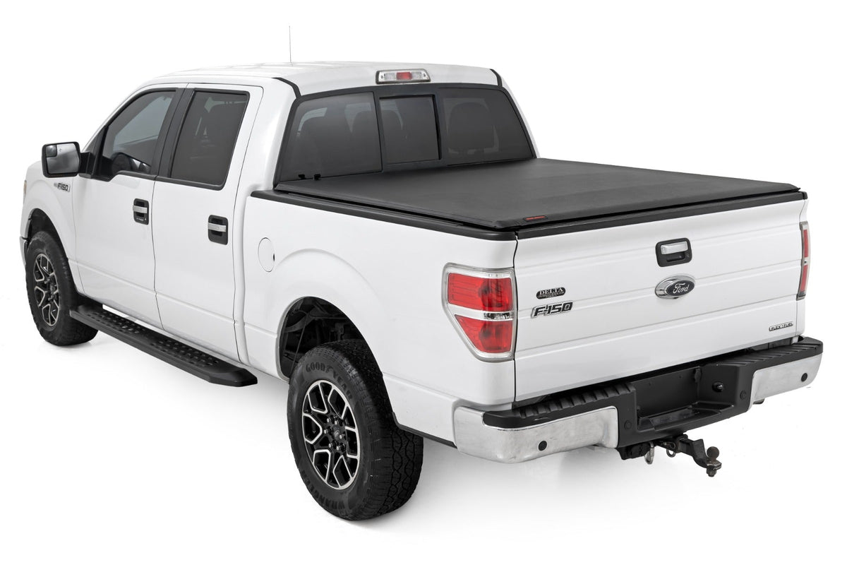 Rough Country Soft Roll Up Bed Cover 5 7 Bed Ford F-150 2WD 4WD (2004-2014)