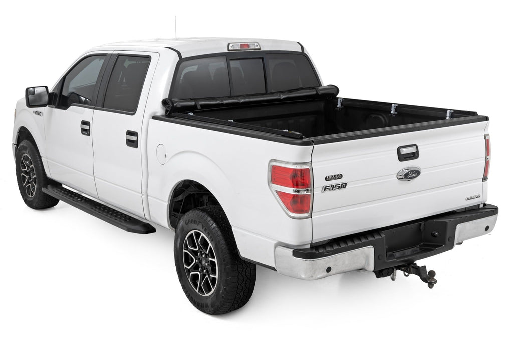 Rough Country Soft Roll Up Bed Cover 5 7 Bed Ford F-150 2WD 4WD (2004-2014)