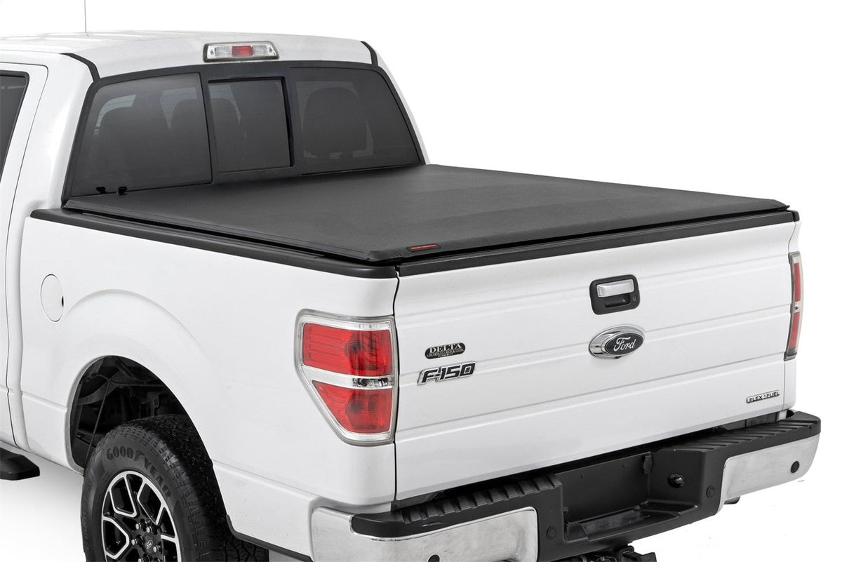 Rough Country Soft Roll Up Bed Cover 5 7 Bed Ford F-150 2WD 4WD (2004-2014)