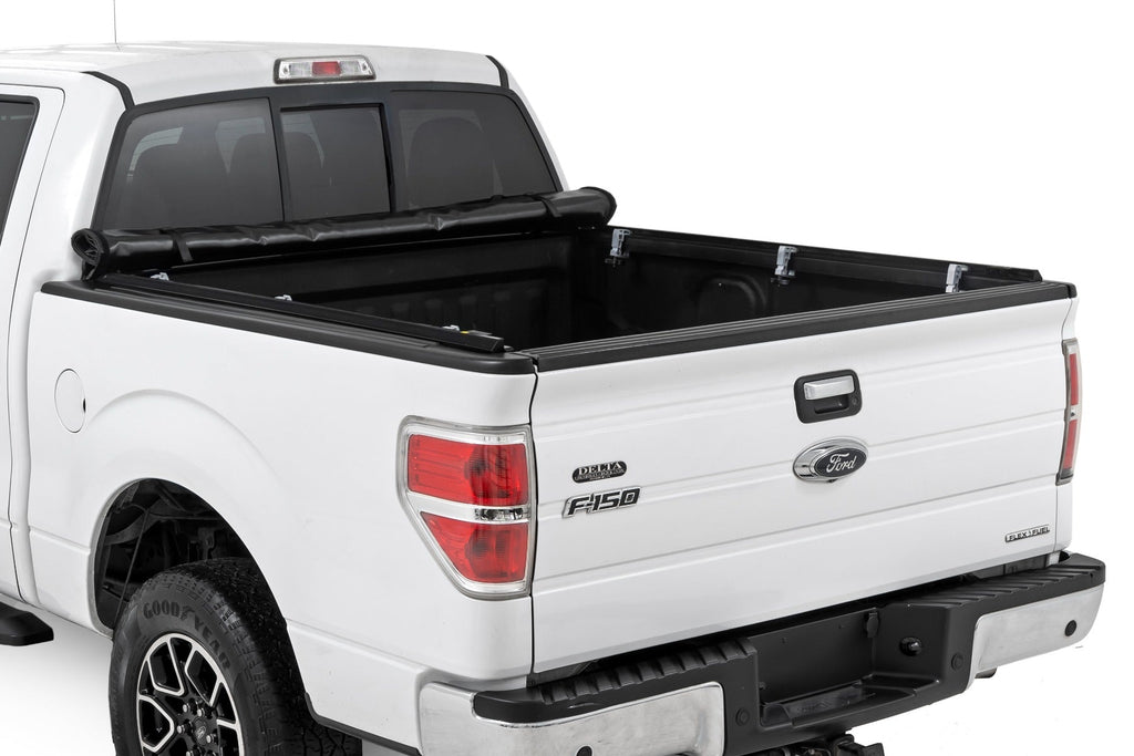 Rough Country Soft Roll Up Bed Cover 5 7 Bed Ford F-150 2WD 4WD (2004-2014)