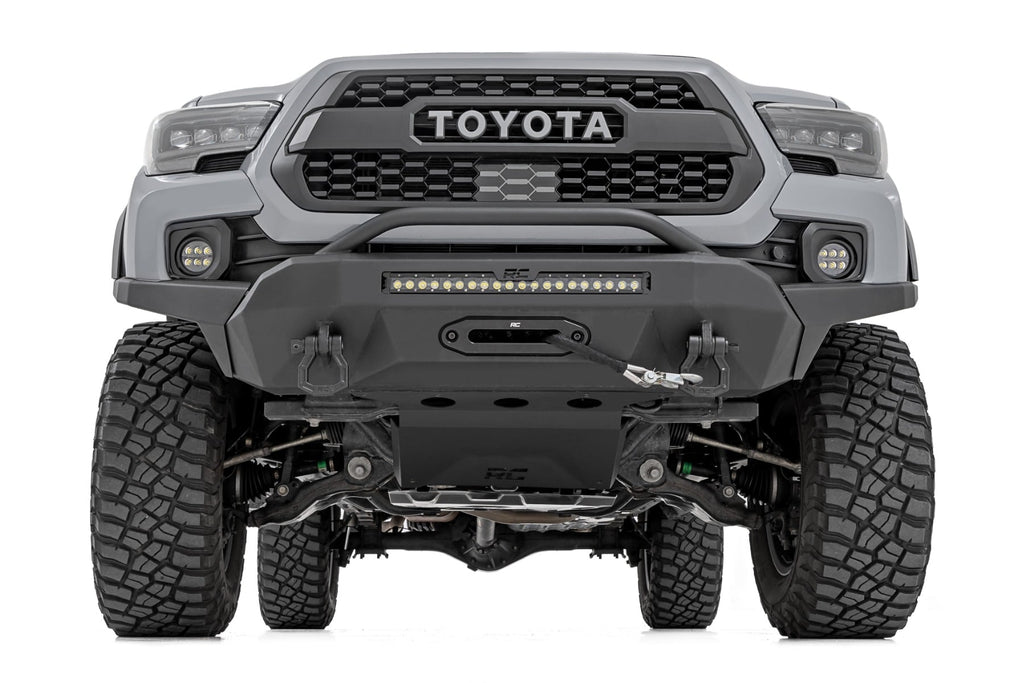 Rough Country LED Fog Light Kit 3.5 Inch Round Black Series Amber DRL Toyota Tacoma (16-23)