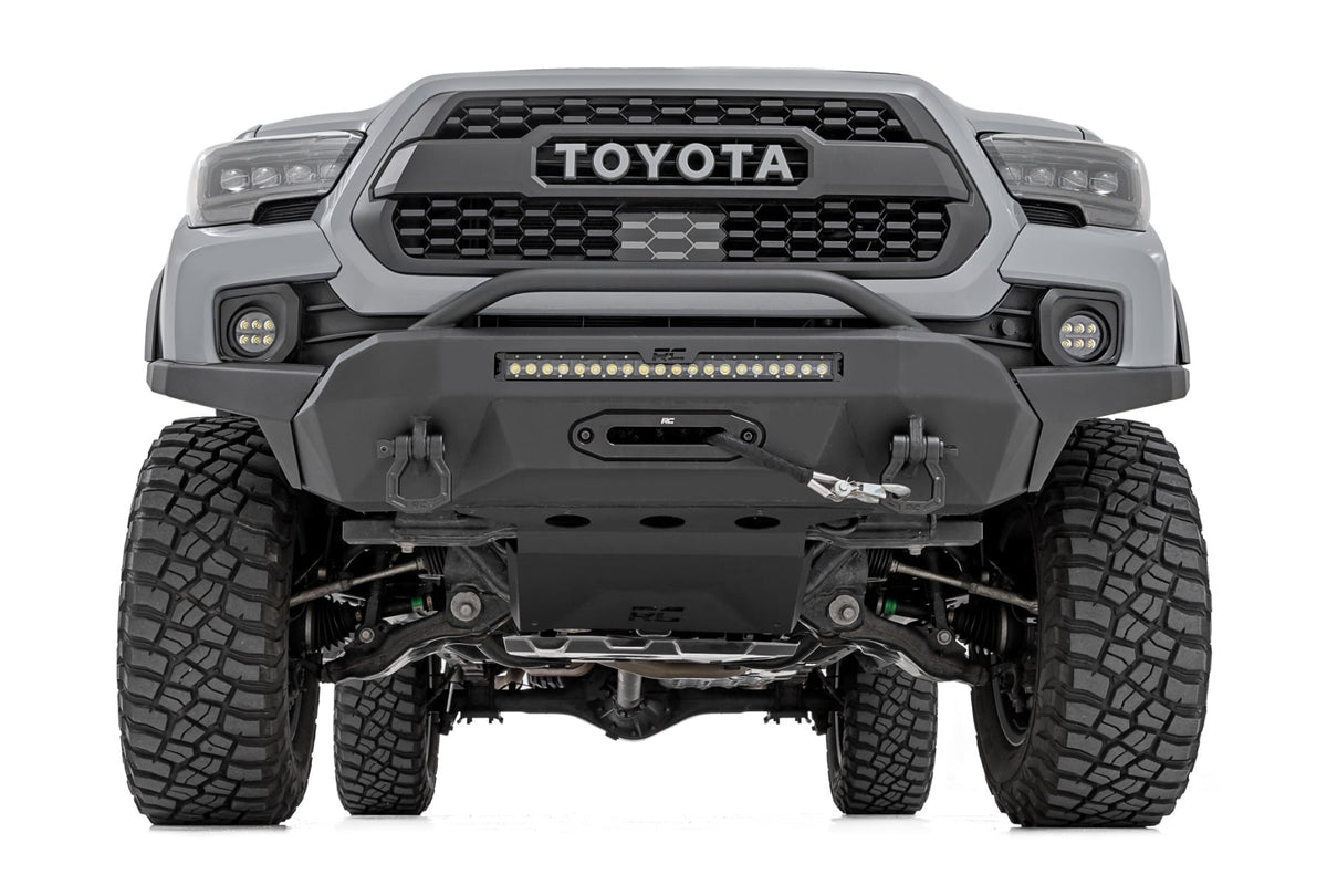 Rough Country LED Fog Light Kit 3.5 Inch Round Black Series Amber DRL Toyota Tacoma (16-23)