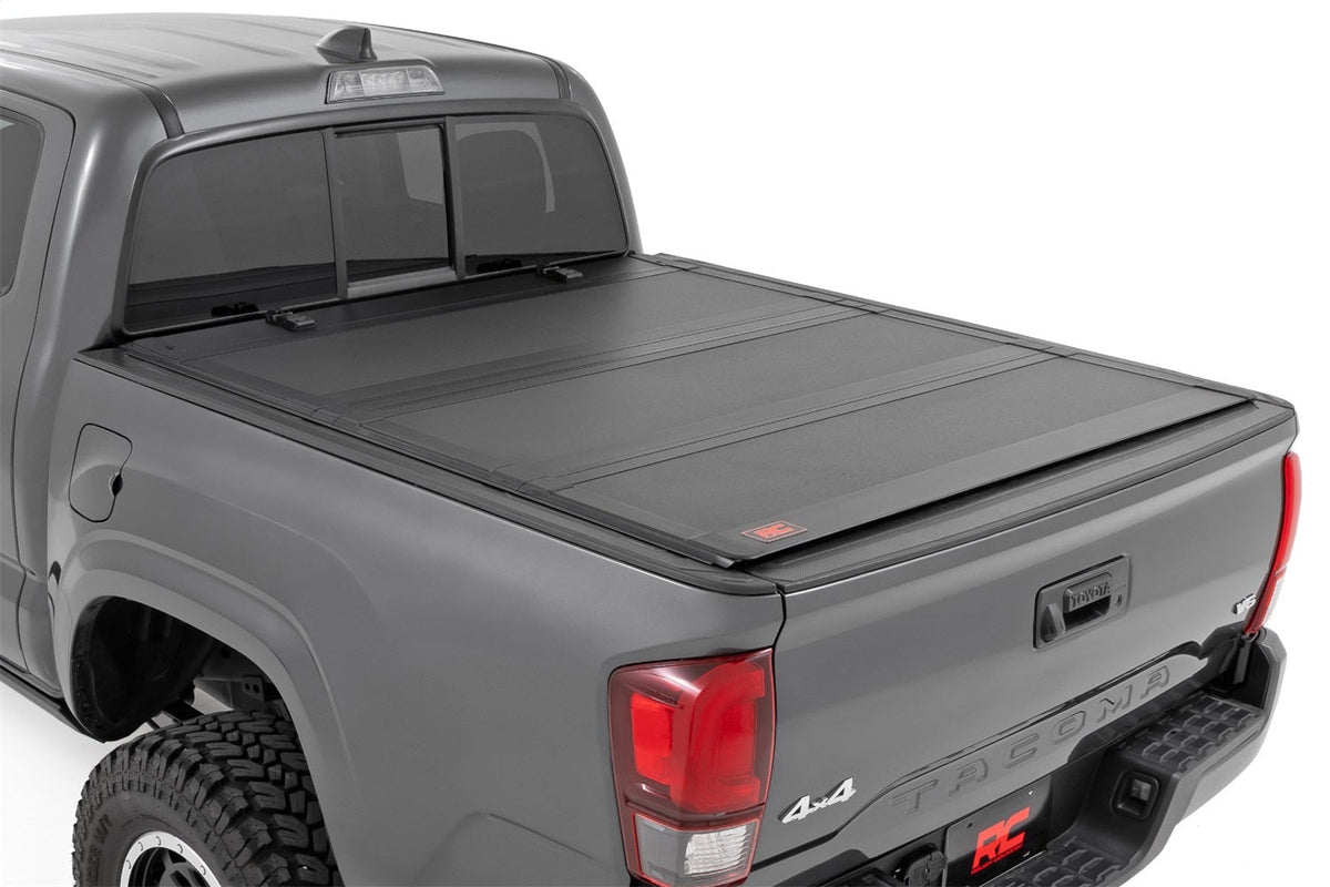 Rough Country Hard Tri-Fold Flip Up Bed Cover 5 Bed Toyota Tacoma 2WD 4WD (2005-2015)