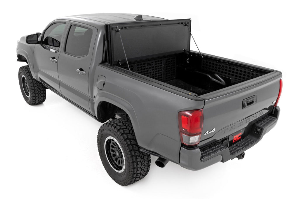 Rough Country Hard Tri-Fold Flip Up Bed Cover 5 Bed Toyota Tacoma 2WD 4WD (2005-2015)