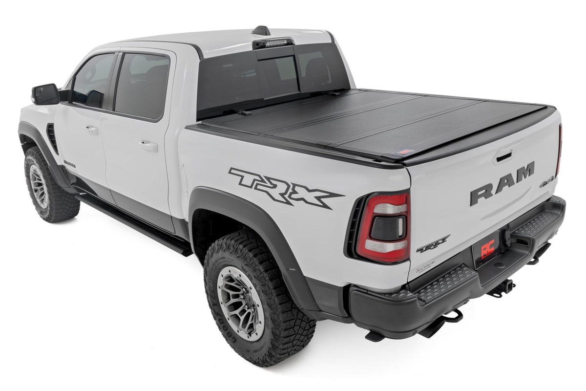 Rough Country Hard Tri-Fold Flip Up Bed Cover 6 ft4 Inch Ram 1500 19-26 1500 TRX 21-24