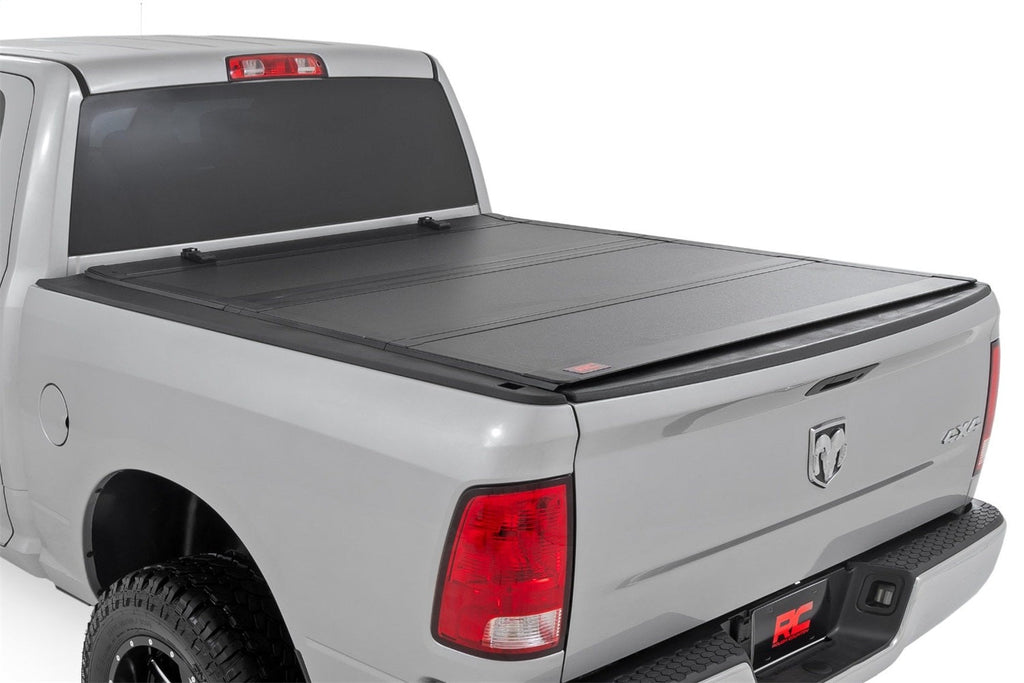 Rough Country Hard Tri-Fold Flip Up Bed Cover 6 ft4 Inch Bed Ram 1500 2500 3500 10-26 and Classic