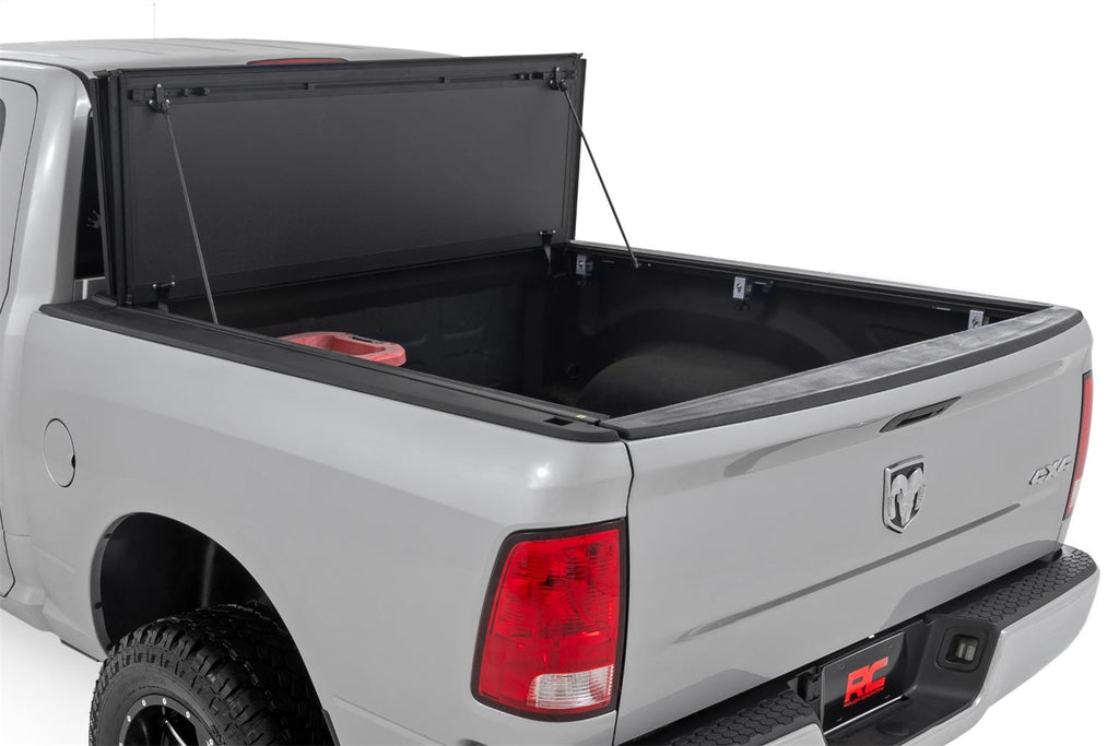 Rough Country Hard Tri-Fold Flip Up Bed Cover 6 ft4 Inch Bed Ram 1500 2500 3500 10-26 and Classic