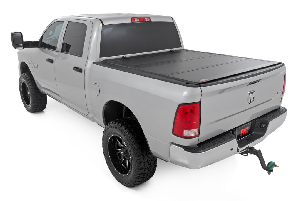 Rough Country Hard Tri-Fold Flip Up Bed Cover 6 ft4 Inch Bed Ram 1500 2500 3500 10-26 and Classic