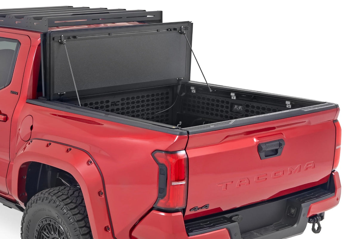Rough Country Hard Tri-Fold Flip Up Bed Cover 5 Bed Toyota Tacoma 2WD 4WD (2024-2026)