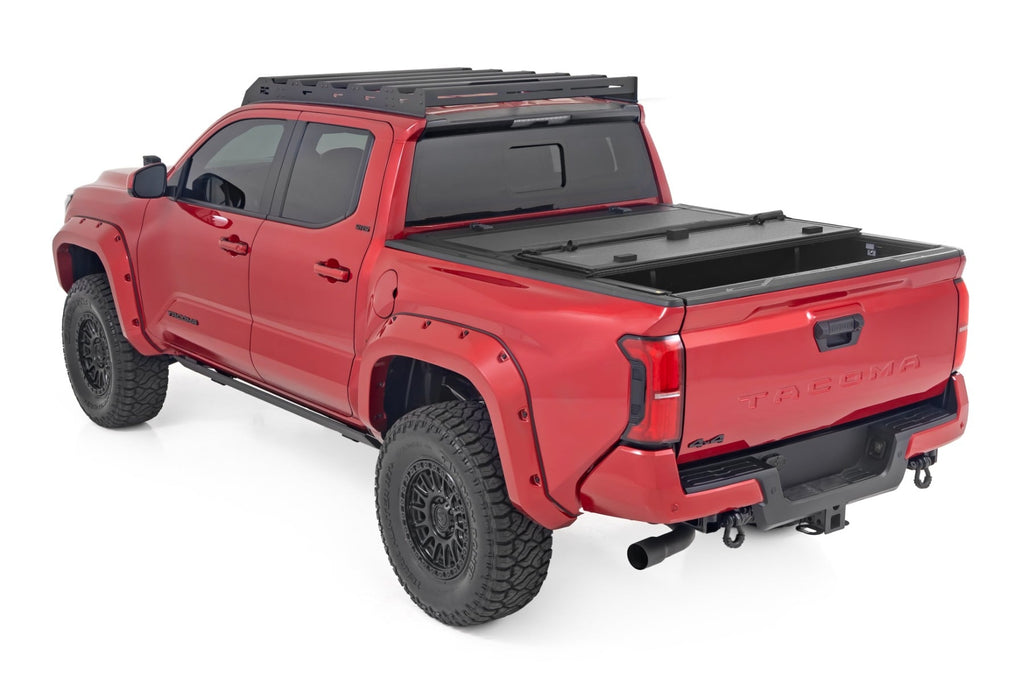 Rough Country Hard Tri-Fold Flip Up Bed Cover 5 Bed Toyota Tacoma 2WD 4WD (2024-2026)