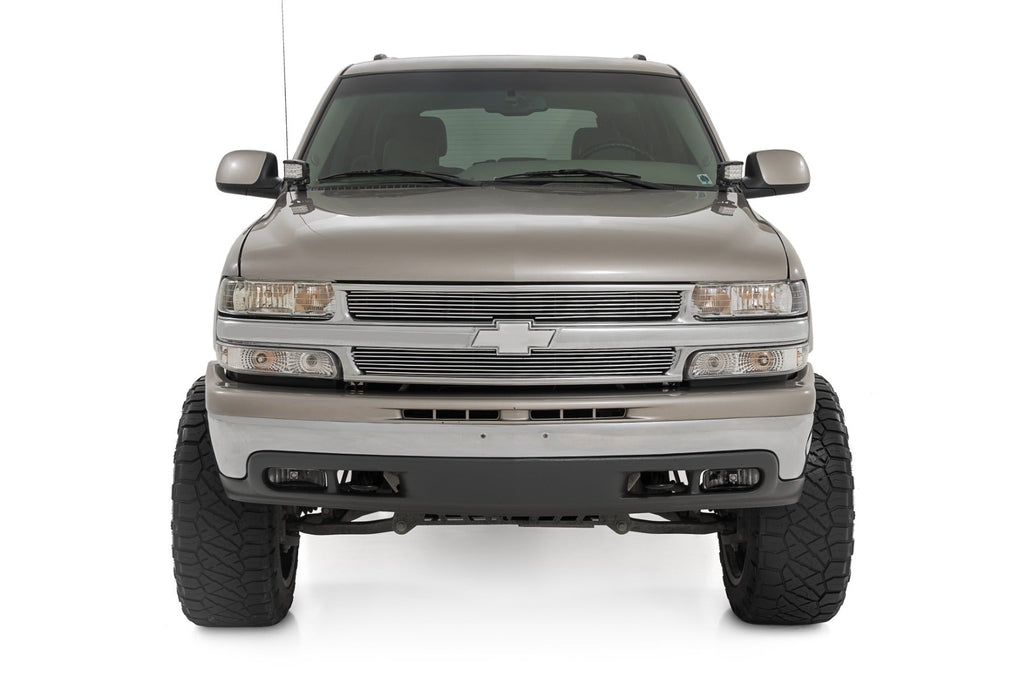 Rough Country LED Light Kit Ditch Mount 2 Black Pair Amber DRL Chevy Silverado 1500 (99-06)