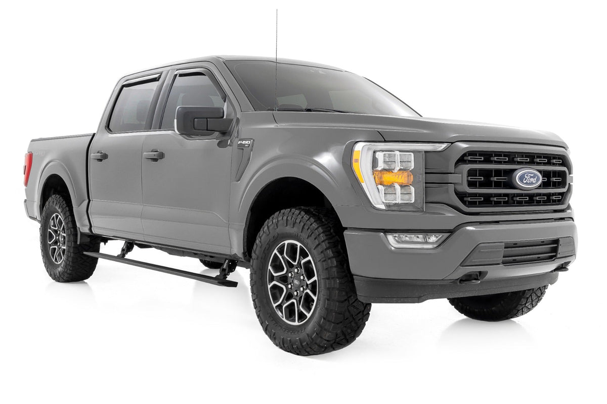 Rough Country Power Running Boards Dual Electric Motor Ford F-150 Lightning F-250 F-350 Raptor (15-26)