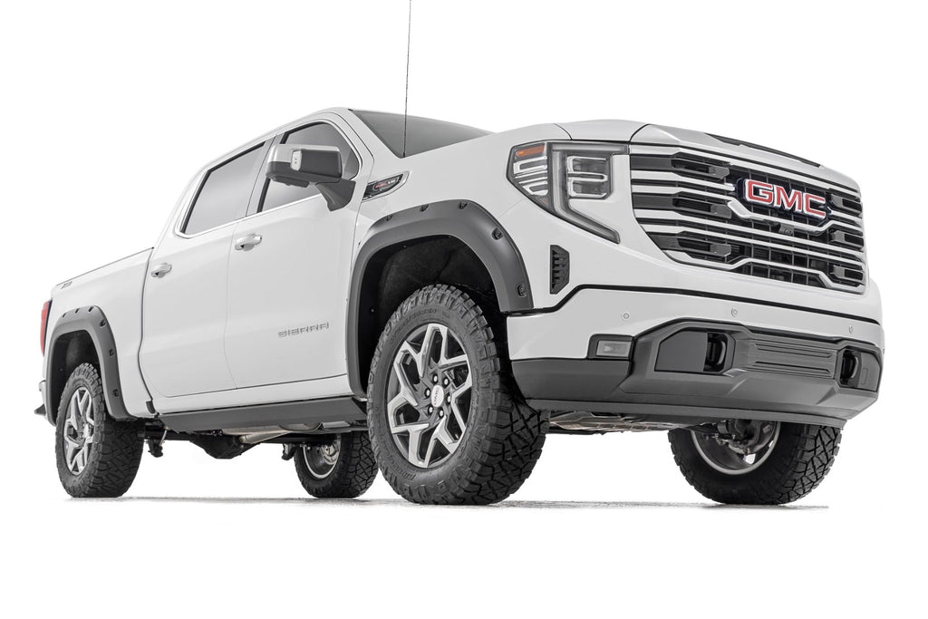 Rough Country Pocket Fender Flares G6M Titanium Rush GMC Sierra 1500 2WD 4WD (19-26)