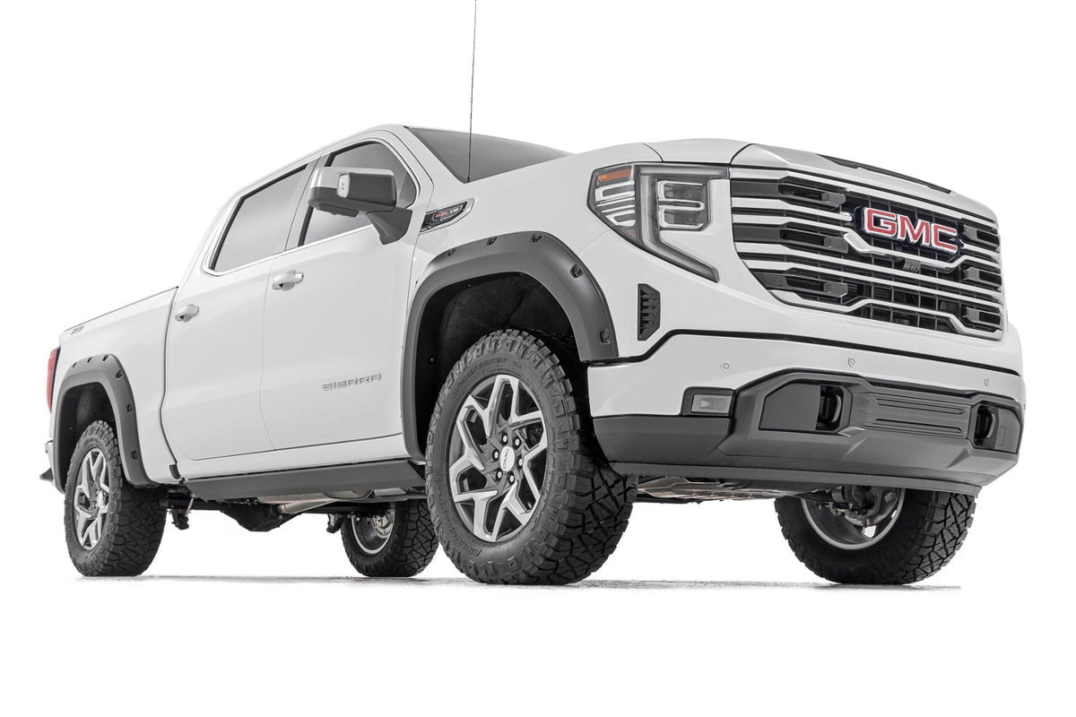 Rough Country Pocket Fender Flares G6M Titanium Rush GMC Sierra 1500 2WD 4WD (19-26)