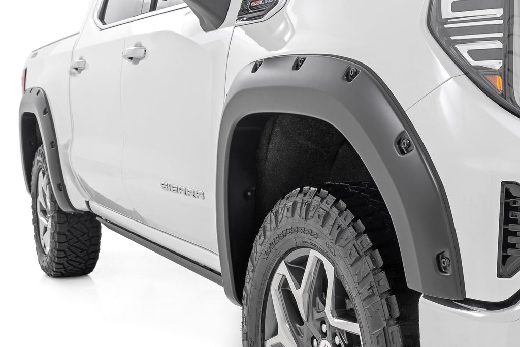 Rough Country Pocket Fender Flares G6M Titanium Rush GMC Sierra 1500 2WD 4WD (19-26)