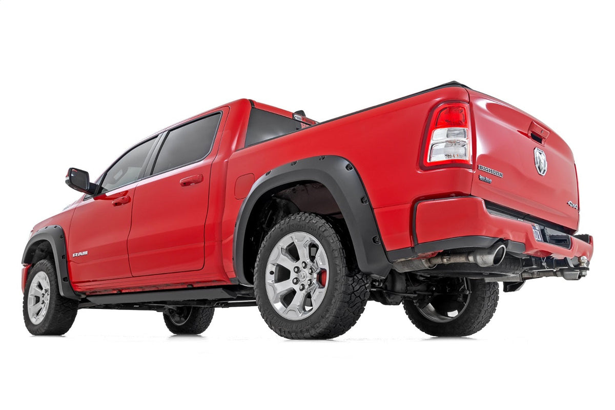 Rough Country Pocket Fender Flares PR4 Flame Red Ram 1500 2WD 4WD (2019-2024)