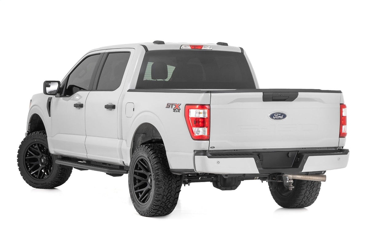 Rough Country OV2 Running Boards Side Step Bars Crew Cab Ford F-150 Lightning F-250 F-350 (15-26)