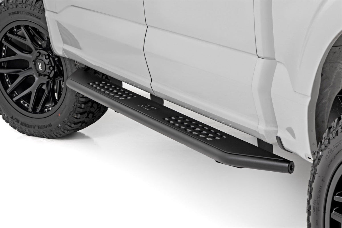 Rough Country OV2 Running Boards Side Step Bars Crew Cab Ford F-150 Lightning F-250 F-350 (15-26)