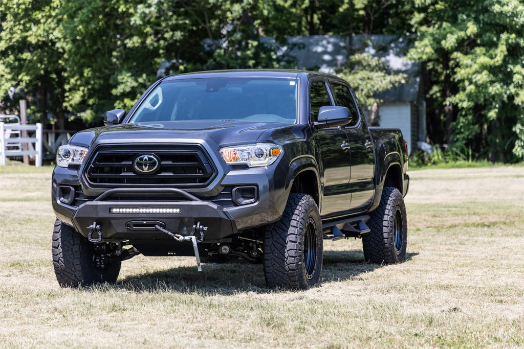 Rough Country Front Bumper Hybrid 12000-Lb Pro Series Winch Synthetic Rope Toyota Tacoma (16-23)
