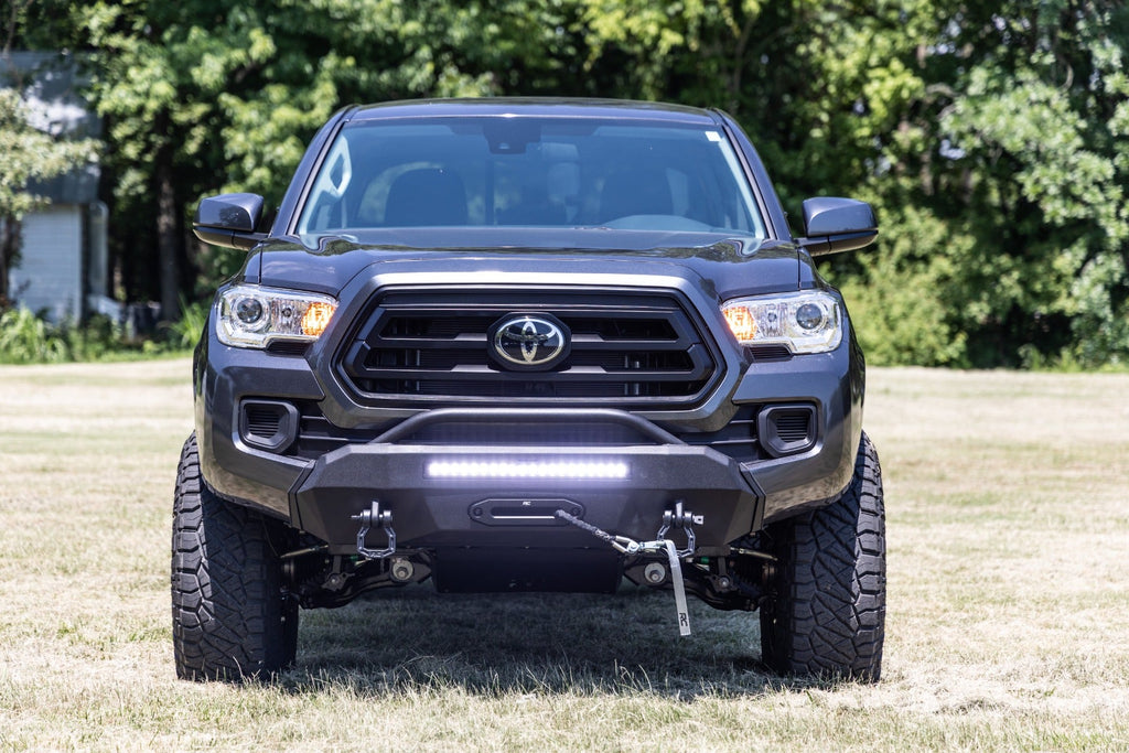 Rough Country Front Bumper Hybrid 12000-Lb Pro Series Winch Synthetic Rope Toyota Tacoma (16-23)