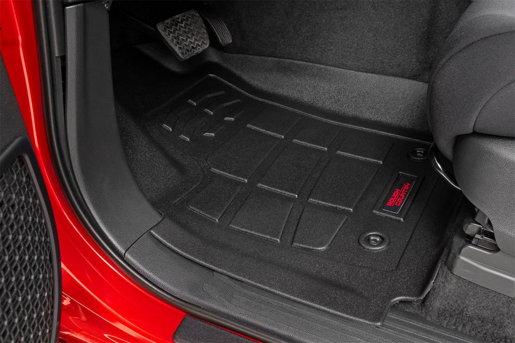 Rough Country Sure-Fit Floor Mats Front Rear Double Cab Toyota Tacoma (24-26)