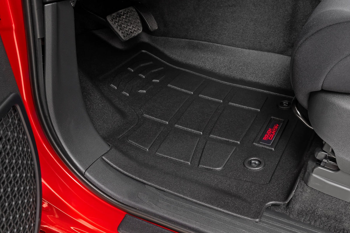 Rough Country Sure-Fit Floor Mats Front Rear Double Cab Toyota Tacoma (24-26)