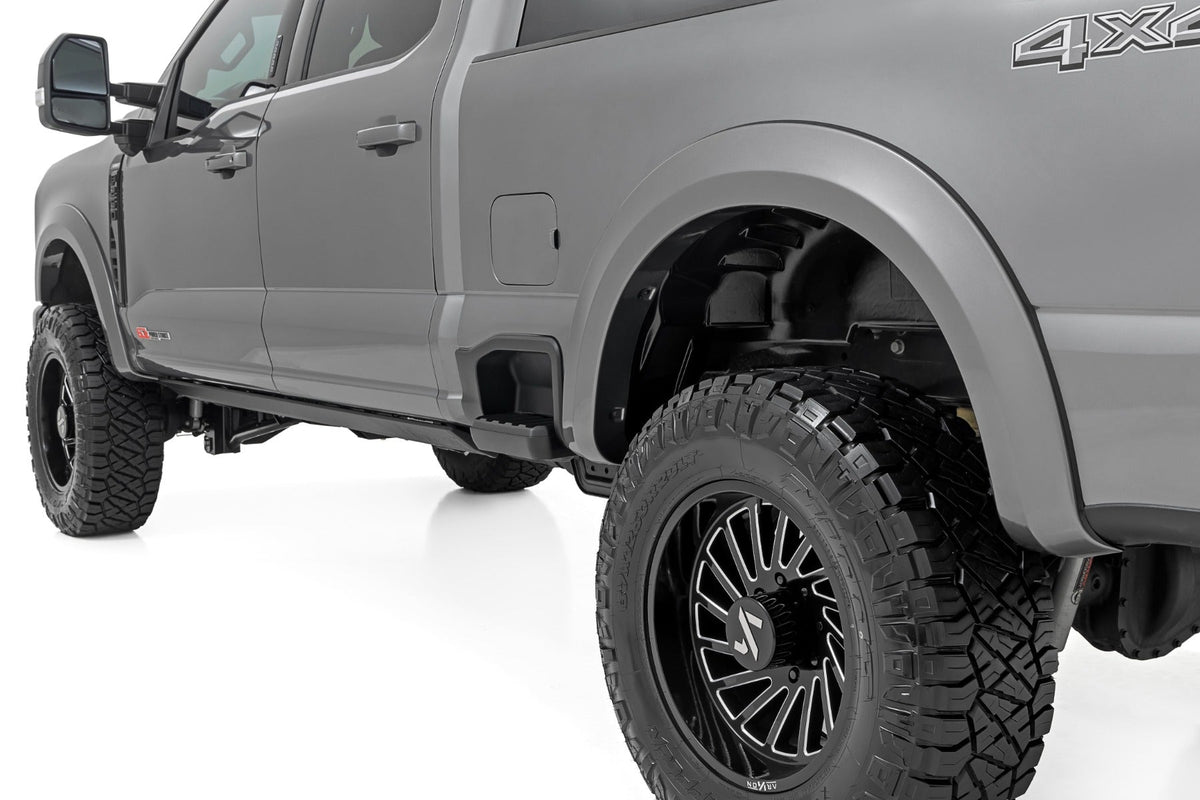 Rough Country Sport Fender Flares D1 Stone Gray Ford F-250 F-350 Super Duty (23-26)